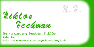 miklos heckman business card